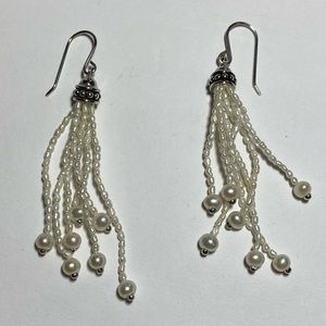 Sterling Silver Cultured Pearl Earrings